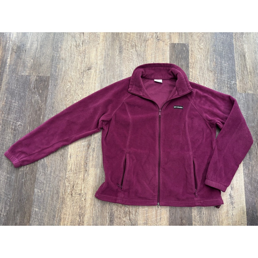 Columbia Benton‎ Springs Fleece Jacket Womens XL Purple Full Zip WL6439 Berry